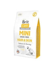 Brit Care Mini Grain Free hair skin koos lõhega, 14 kg (2 x 7 kg) цена и информация | Сухой корм для собак | hansapost.ee