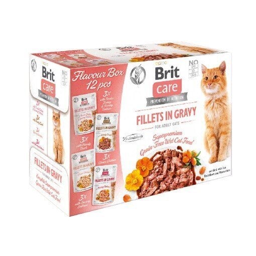 Brit Care Cat proovikomplekt täiskasvanud kassidele, 12 x 85 g цена и информация | Kassikonservid | hansapost.ee