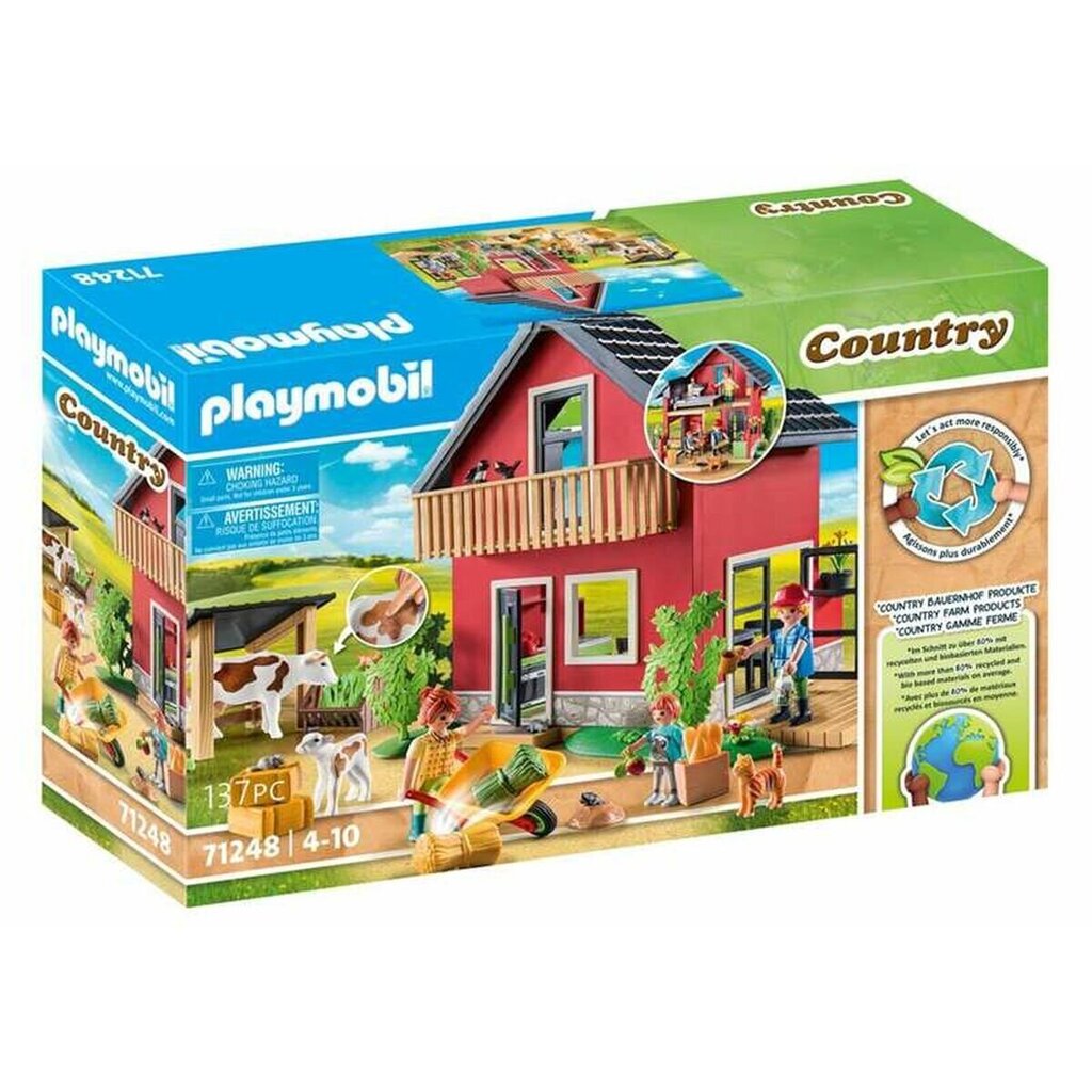 Konstruktor Playset Playmobil 71248 Country Furnished House with Barrow and Cow 137 tk цена и информация | Klotsid ja konstruktorid | hansapost.ee