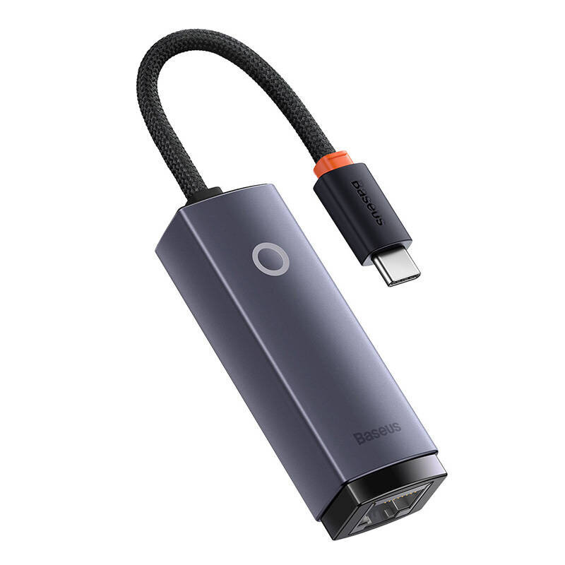 Baseus Lite Series USB Type C adapter - RJ45 LAN socket 100Mbps gray (WKQX000213) цена и информация | USB adapterid ja jagajad | hansapost.ee