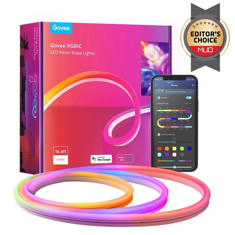 Neoonriba Govee H61A2 Neon Rope RGBIC LED Smart Strip IP67 / Bluetooth / Wi-Fi / 3m цена и информация | Valgusribad ja LED ribad | hansapost.ee