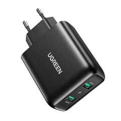 UGREEN Быстрое зарядное устройство UGREEN, 2xUSB-A, 18 Вт, PD 3.0 EU (черный) цена и информация | Зарядные устройства для телефонов | hansapost.ee