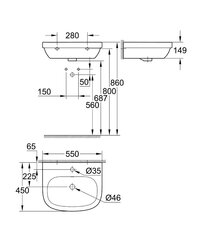 Умывальник Grohe EuroCeramic 39336000, 55 см цена и информация | Раковины | hansapost.ee