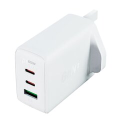 Acefast charger GaN 65W 3 ports (1xUSB, 2xUSB C PD) UK plug white (A44) цена и информация | Зарядные устройства для телефонов | hansapost.ee