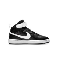 Nike noorte vabaajajalatsid COURT BOROUGH MID 2 BG, must цена и информация | Спортивная обувь, кроссовки для женщин | hansapost.ee