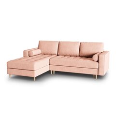 Левосторонний угловой диван Velvet Gobi, 240x175x96 см, розовый цена и информация | Угловые диваны | hansapost.ee