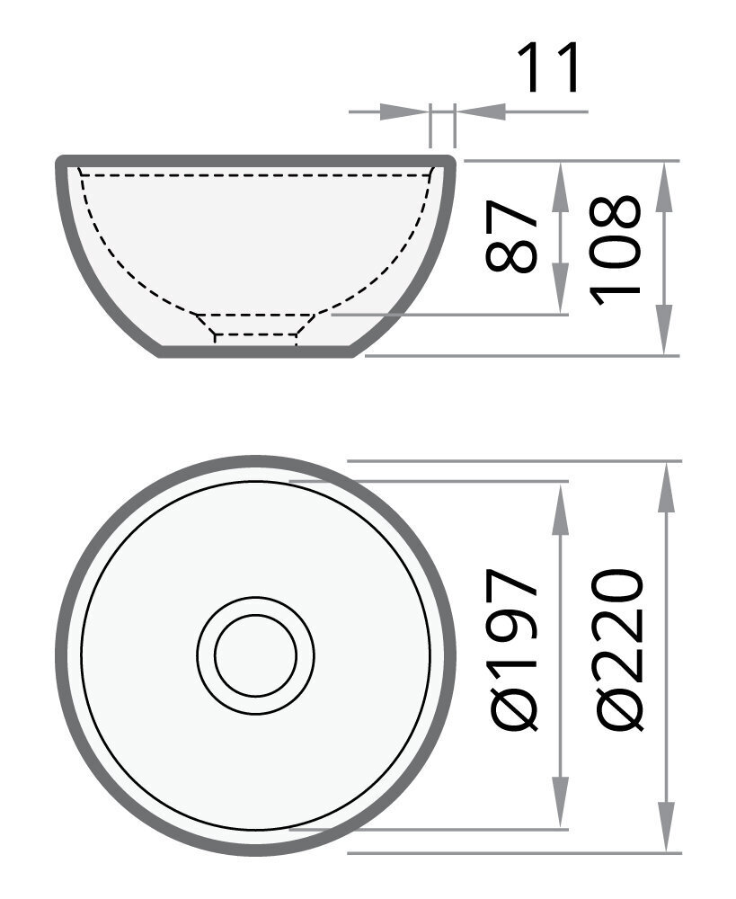 Kraanikauss PAA Do 22 cm hind ja info | Vannitoa valamud, kraanikausid | hansapost.ee