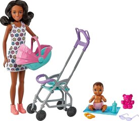 Komplekt Barbie lapsehoidja nukk Skipper jalutuskäru цена и информация | Игрушки для девочек | hansapost.ee