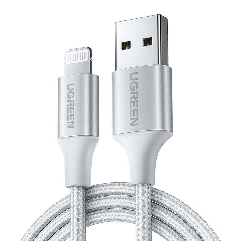 Cable Lightning to USB UGREEN 2.4A US199, 1.5m (silver) цена и информация | Juhtmed ja kaablid | hansapost.ee