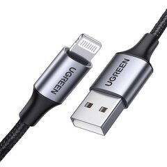 UGREEN Кабель Lightning to USB-A UGREEN 2.4A US199, 1,5м (черный) цена и информация | Кабели и провода | hansapost.ee