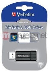 Флэш-накопитель Verbatim PinStripe 16 GB, USB 2.0 цена и информация | USB накопители | hansapost.ee