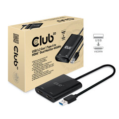 Адаптер CLUB3D USB A to HDMI™ 2.0 Dual Monitor 4K 60Hz цена и информация | Адаптеры и USB-hub | hansapost.ee