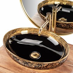 Умывальник REA Margot Slim Black/Gold цена и информация | Раковины | hansapost.ee