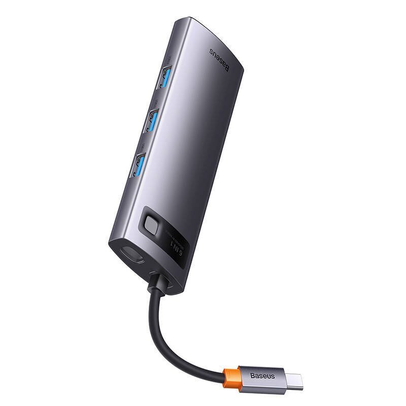 Hub 6in1 Baseus StarJoy Series, USB-C to 3x USB 3.0 + HDMI + USB-C PD + RJ45 цена и информация | USB adapterid ja jagajad | hansapost.ee