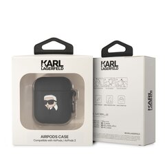 Karl Lagerfeld 3D Logo NFT Karl Head Silicone Case for Airpods 1|2 Black hind ja info | Kõrvaklapid | hansapost.ee