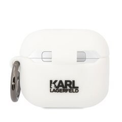 Karl Lagerfeld 3D Logo NFT Karl Head Silicone Case for Airpods 3 White hind ja info | Kõrvaklappide tarvikud | hansapost.ee