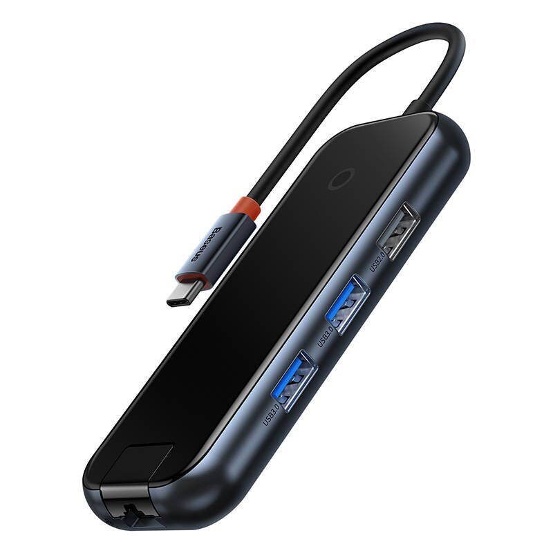 Hub 5in1 Baseus AcmeJoy series USB-C to 2xUSB 3.0 + USB 2.0 + USB-C PD + RJ45 (dark grey) hind ja info | USB adapterid ja jagajad | hansapost.ee