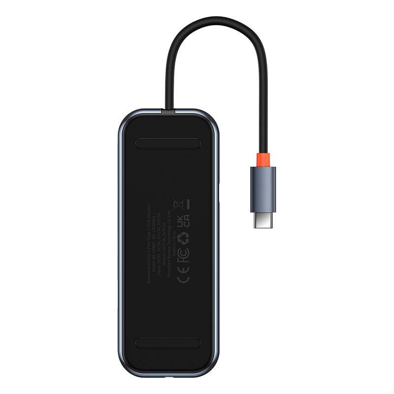 Hub 5in1 Baseus AcmeJoy series USB-C to 2xUSB 3.0 + USB 2.0 + USB-C PD + RJ45 (dark grey) цена и информация | USB adapterid ja jagajad | hansapost.ee