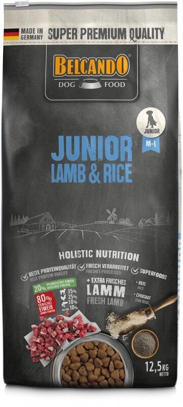 Belcando Junior Lamb & Rice kuivtoit kutsikatele alates 4 kuust, 12,5 kg hind ja info | Koerte kuivtoit ja krõbinad | hansapost.ee