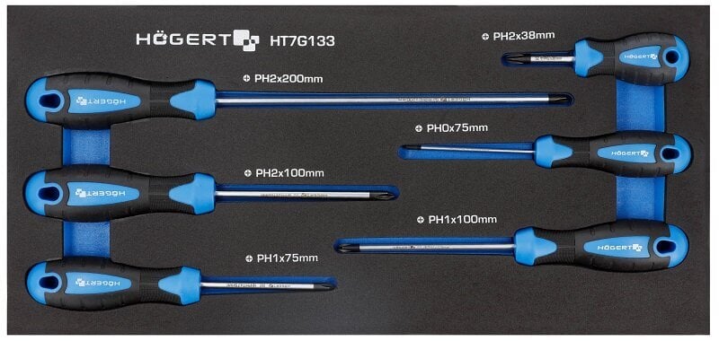 Kruvikeerajad "+" sahtlikarbis komplekt 7G133 цена и информация | Tööriistakastid, tööriistakotid ja -kärud | hansapost.ee
