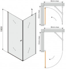 Dušikabiin Mexen Pretoria Grey 70x70,80,90,100,110,120 cm hind ja info | Dušikabiinid | hansapost.ee