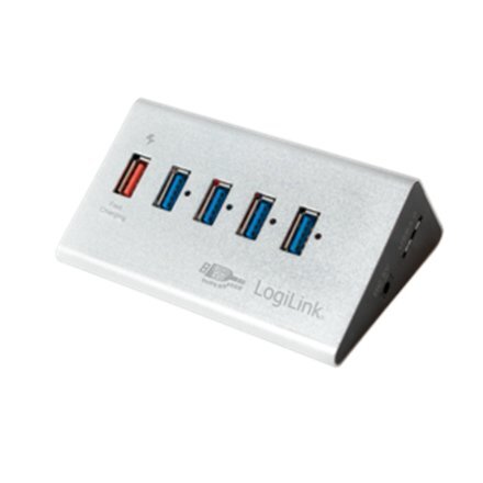 Logilink USB Hub 4+1 port USB3.0, alumiinium, toiteadapteriga цена и информация | USB adapterid ja jagajad | hansapost.ee