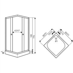 Душевая кабина Kerra Olga SQ 80 с поддоном цена и информация | Душевые кабины | hansapost.ee