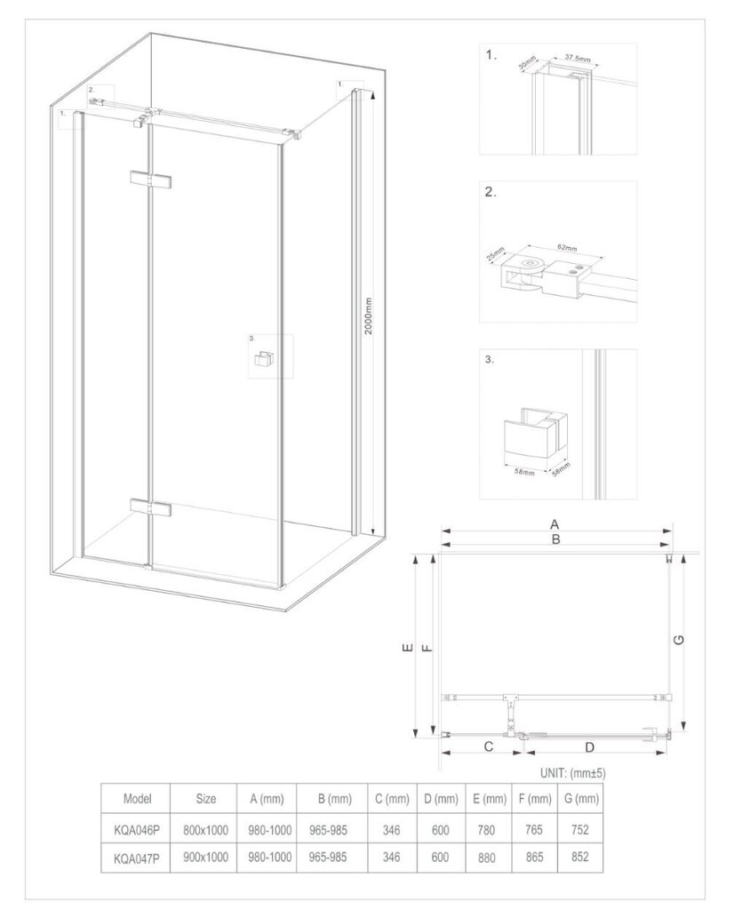 Dušikabiin Deante Arnika 80, 90x100cm, black mat цена и информация | Dušikabiinid | hansapost.ee