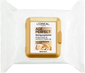 Puhastussalvrätikud küpsele nahale L´Oréal Paris Age Perfect Cleansing Wipes, 25 tk цена и информация | Аппараты для ухода за лицом | hansapost.ee