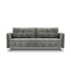 Бархатный диван-кровать Micadoni Scaleta, серый/черный цвет цена и информация | Диваны | hansapost.ee