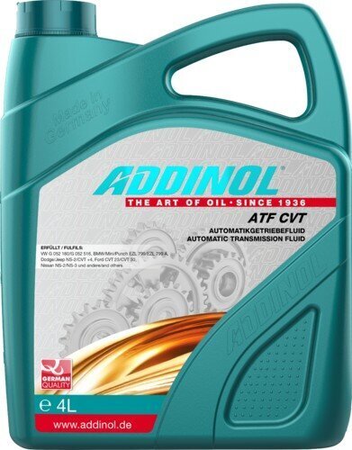 Addinol ATF CVT fluid variaatori käigukasti õli-4L цена и информация | Eriotstarbelised määrdeõlid ja määrdevedelikud | hansapost.ee