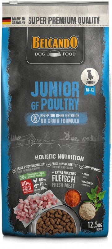 Belcando Junior GF Poultry keskmise ja suure tõuga koertele alates 4 kuust 12,5 kg hind ja info | Koerte kuivtoit ja krõbinad | hansapost.ee