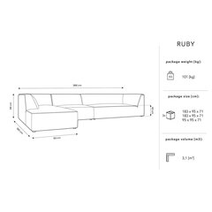 Pehme nurgadiivan Micadoni Home Ruby, roheline hind ja info | Nurgadiivanid ja nurgadiivanvoodid | hansapost.ee