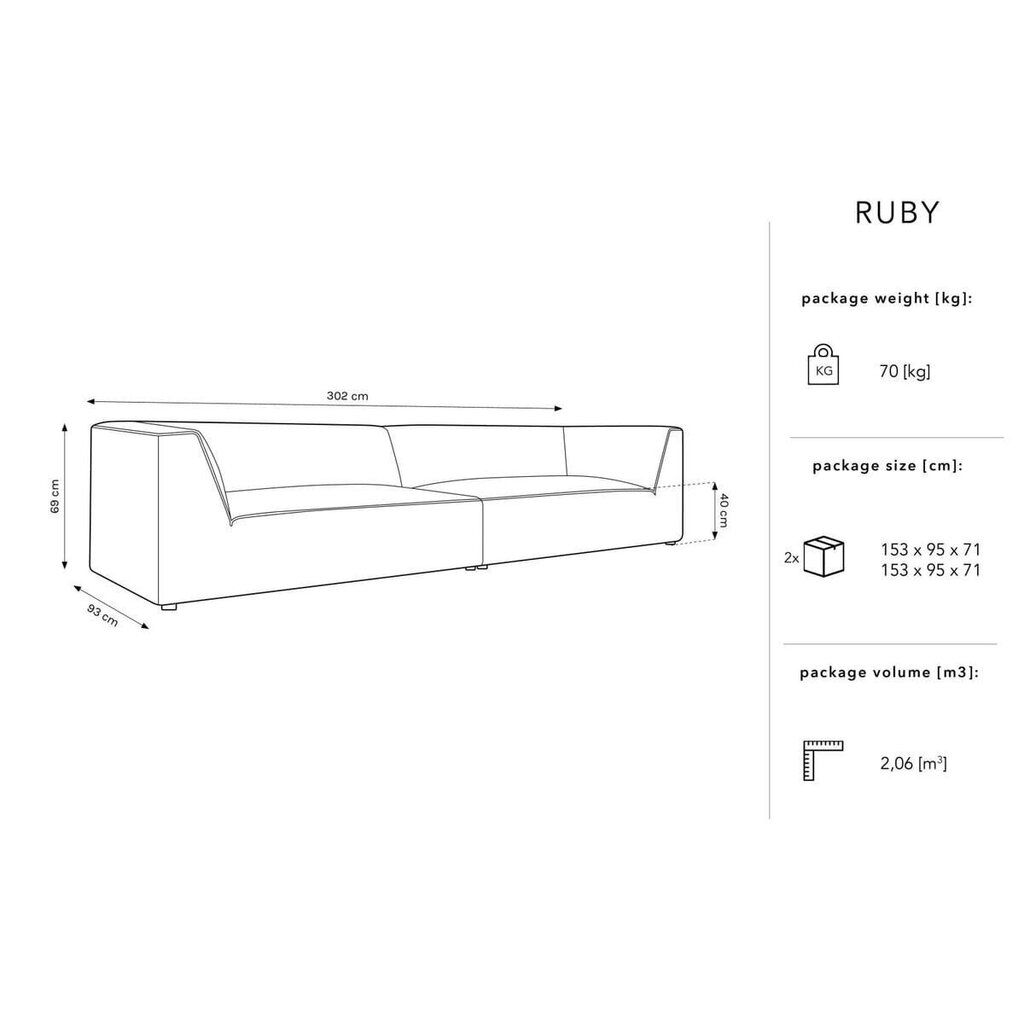 Diivan Micadoni Home Ruby, sinine hind ja info | Diivanvoodid ja diivanid | hansapost.ee