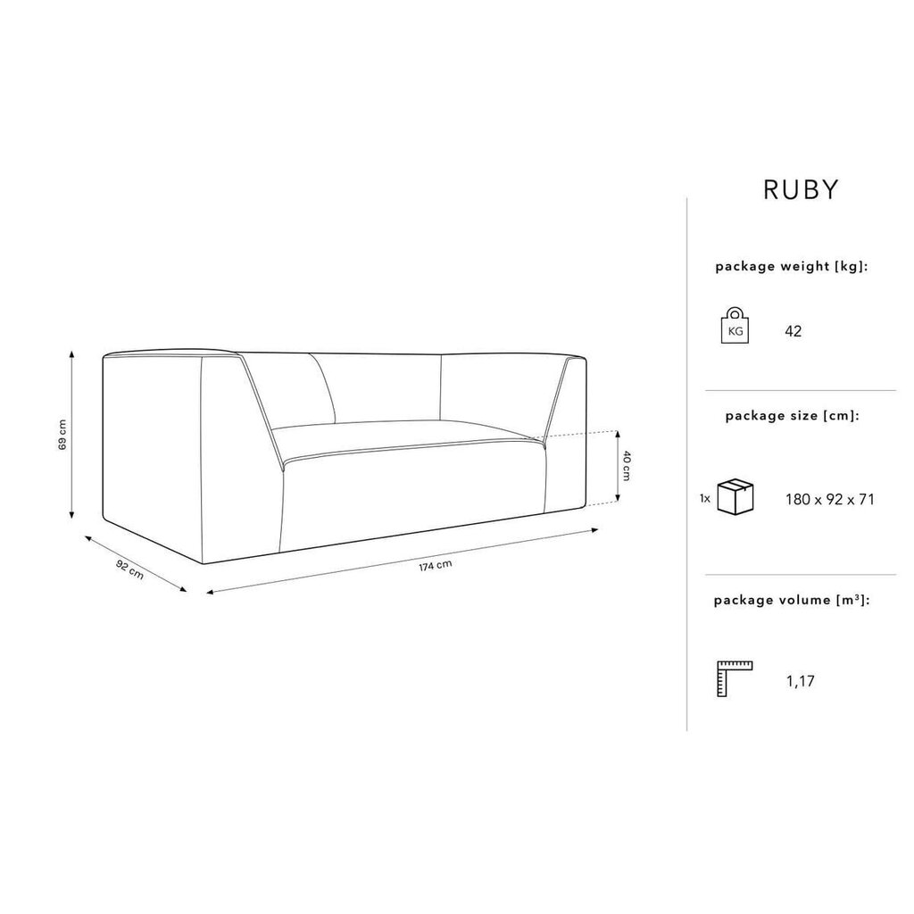 Diivan Micadoni Home Ruby, kollane hind ja info | Diivanvoodid ja diivanid | hansapost.ee