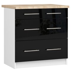 Кухонный шкаф Akord Oliwia S80, черный/белый цвет цена и информация | Кухонные шкафчики | hansapost.ee