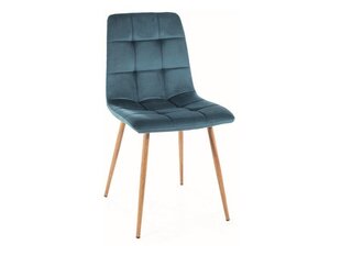 Набор из 4-х обеденных стульев Signal Mila D Velvet, синий/коричневый цвет цена и информация | Стулья для кухни и столовой | hansapost.ee
