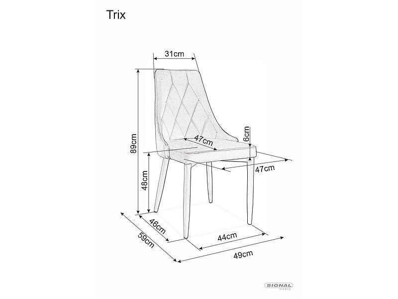 Söögitoolide komplekt Signal Trix Velvet, 4 tooli, must цена и информация | Köögitoolid, söögitoolid | hansapost.ee