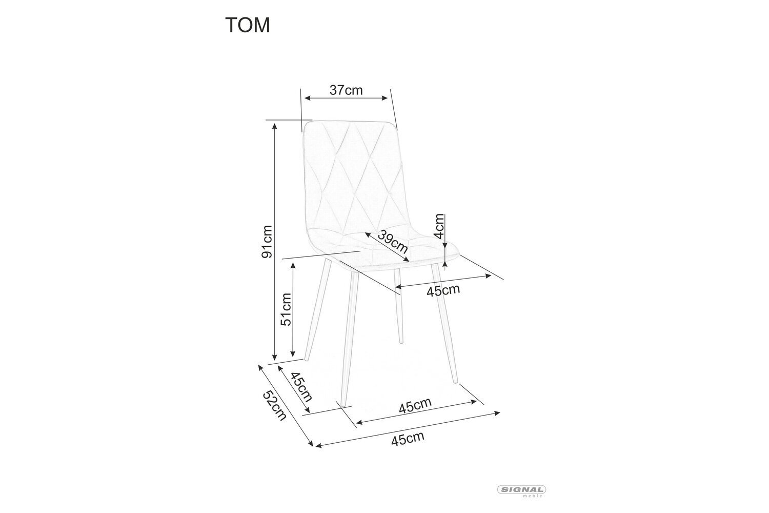Söögitoolide komplekt Signal Tom Velvet, 4 tooli, hall/must hind ja info | Köögitoolid, söögitoolid | hansapost.ee