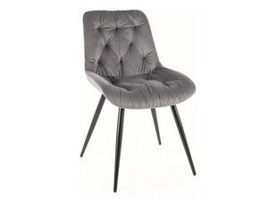 Набор из 4-х обеденных стульев Signal Praga Velvet, серый/черный цвет цена и информация | Стулья для кухни и столовой | hansapost.ee