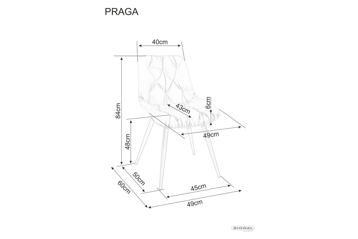 Söögitoolide komplekt Signal Praga Velvet, 4 tooli, hall/must цена и информация | Köögitoolid, söögitoolid | hansapost.ee