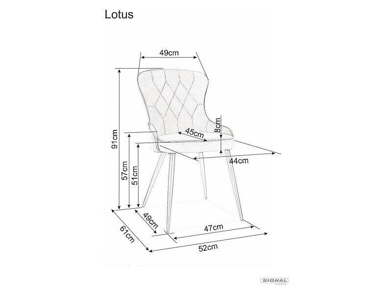 Söögitoolide komplekt Signal Lotus Velvet, 4 tooli, oranž/must цена и информация | Köögitoolid, söögitoolid | hansapost.ee
