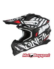 Krossikiiver O'Neal 2SRS Glitch V.23, must/valge price and information | Motorcycle helmets | hansapost.ee