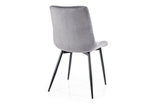 Набор из 4 обеденных стульев Signal Lou Velvet, серый/черный цвет цена и информация | Стулья для кухни и столовой | hansapost.ee