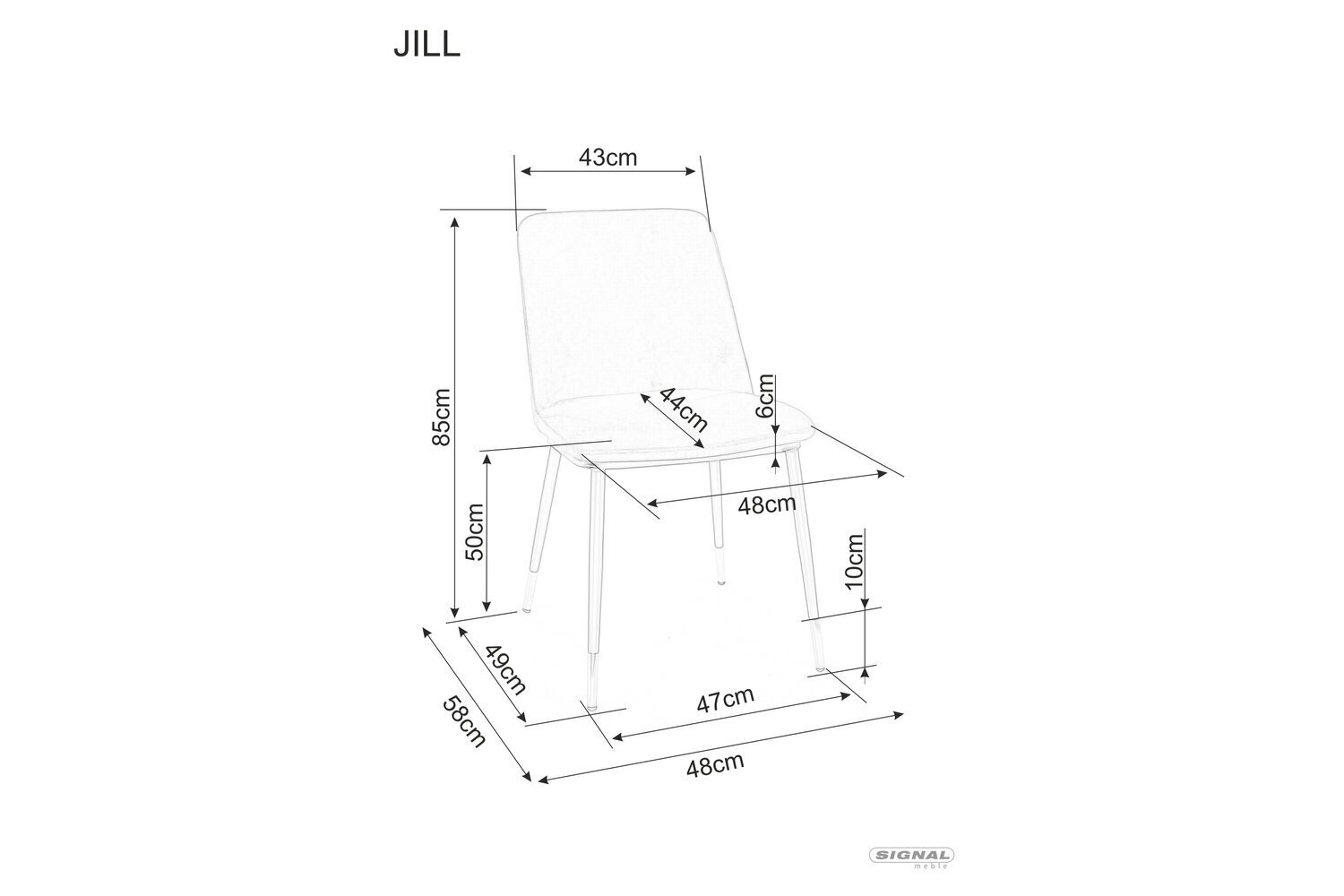 Söögitoolide komplekt Signal Jill Velvet, 4 tooli, must hind ja info | Köögitoolid, söögitoolid | hansapost.ee