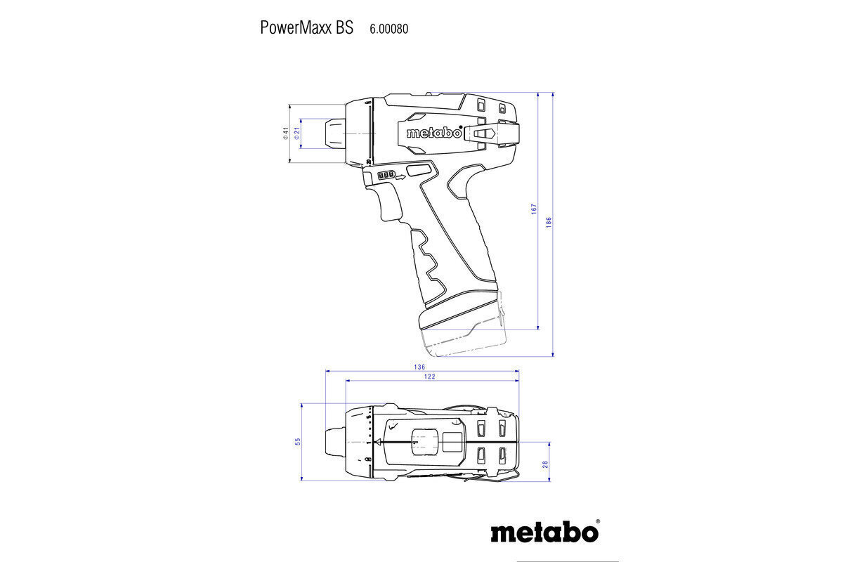 Akutrell PowerMaxx BS Basic, pappkarbis / 2x2,0Ah, Metabo hind ja info | Akutrellid, puurid ja kruvikeerajad | hansapost.ee