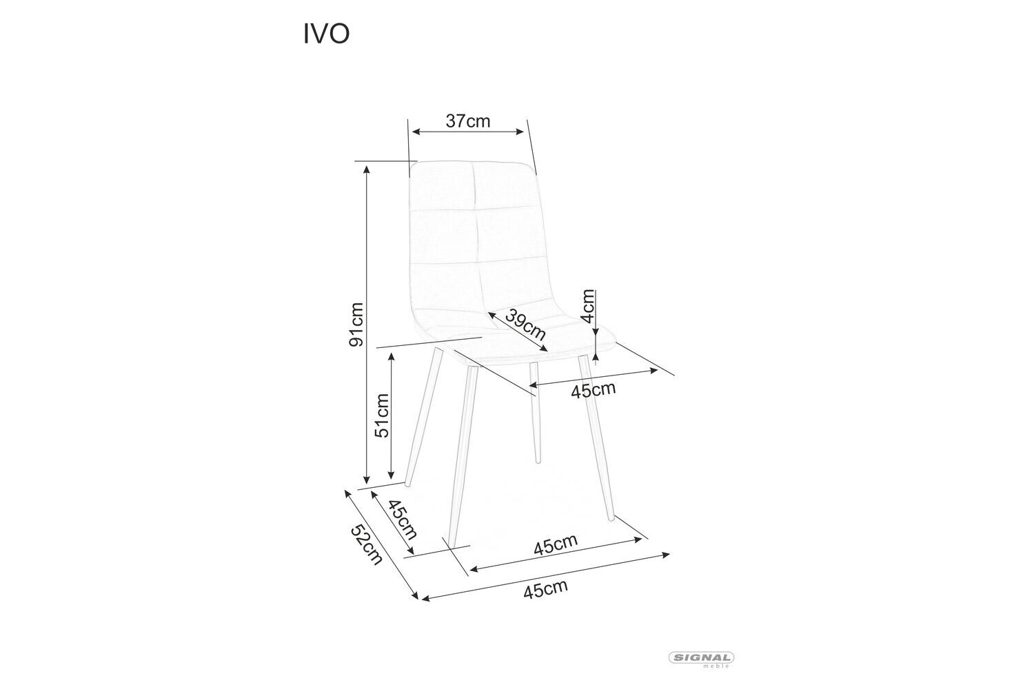 Söögitoolide komplekt Signal Ivo Velvet, 4 tooli, hall/must цена и информация | Köögitoolid, söögitoolid | hansapost.ee