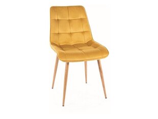 Набор из 4-х обеденных стульев Signal Chic D Velvet, желтый/коричневый цвет цена и информация | Стулья для кухни и столовой | hansapost.ee