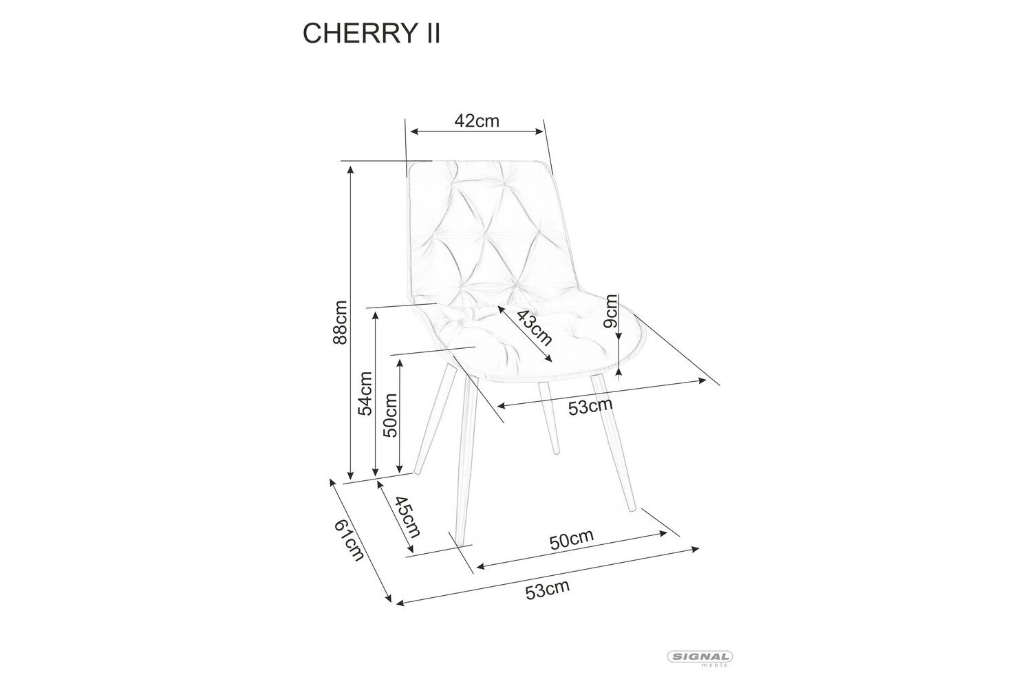 Söögitoolide komplekt Signal Cherry II Velvet, 4 tooli, kollane/must hind ja info | Köögitoolid, söögitoolid | hansapost.ee