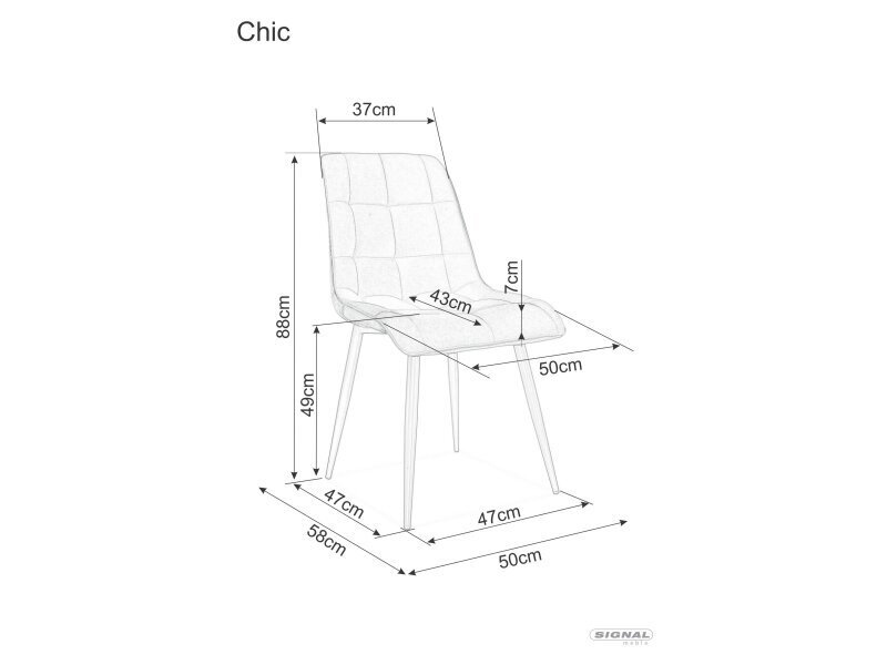 Söögitoolide komplekt Signal Chic D Velvet, 4 tooli, pruun/must hind ja info | Köögitoolid, söögitoolid | hansapost.ee